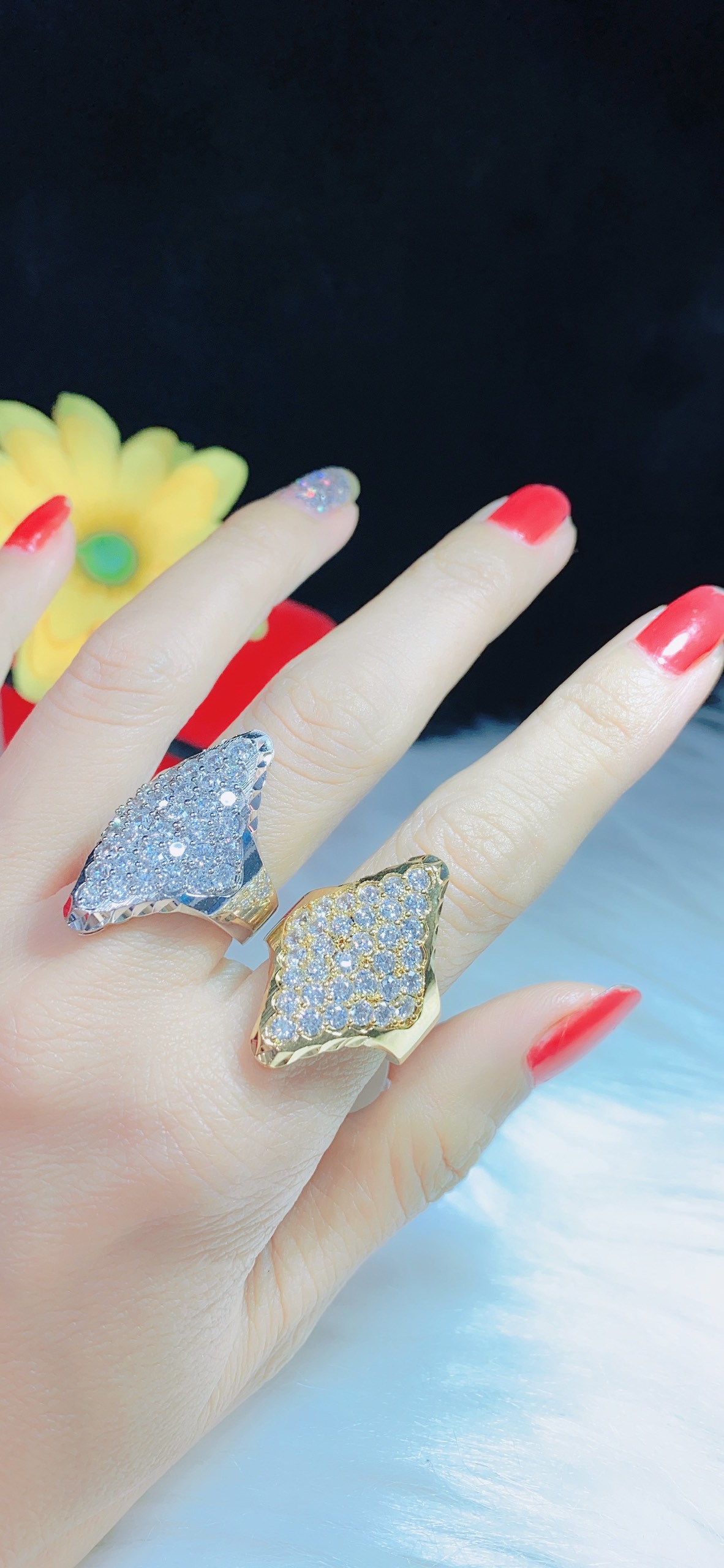 [ Nhẫn Nữ Vàng Trắng - Chất Liệu Bên Trong Lõi Bạc Thái Vĩnh Viễn Không Đen ] Givishop - N170537 - Thiết Kế Phù Hợp Mọi Lứa Tuổi - mẫu nhẫn bạc đẹp, bán buôn trang sức bạc, giá bạc trang sức, nhẫn bạc trơn