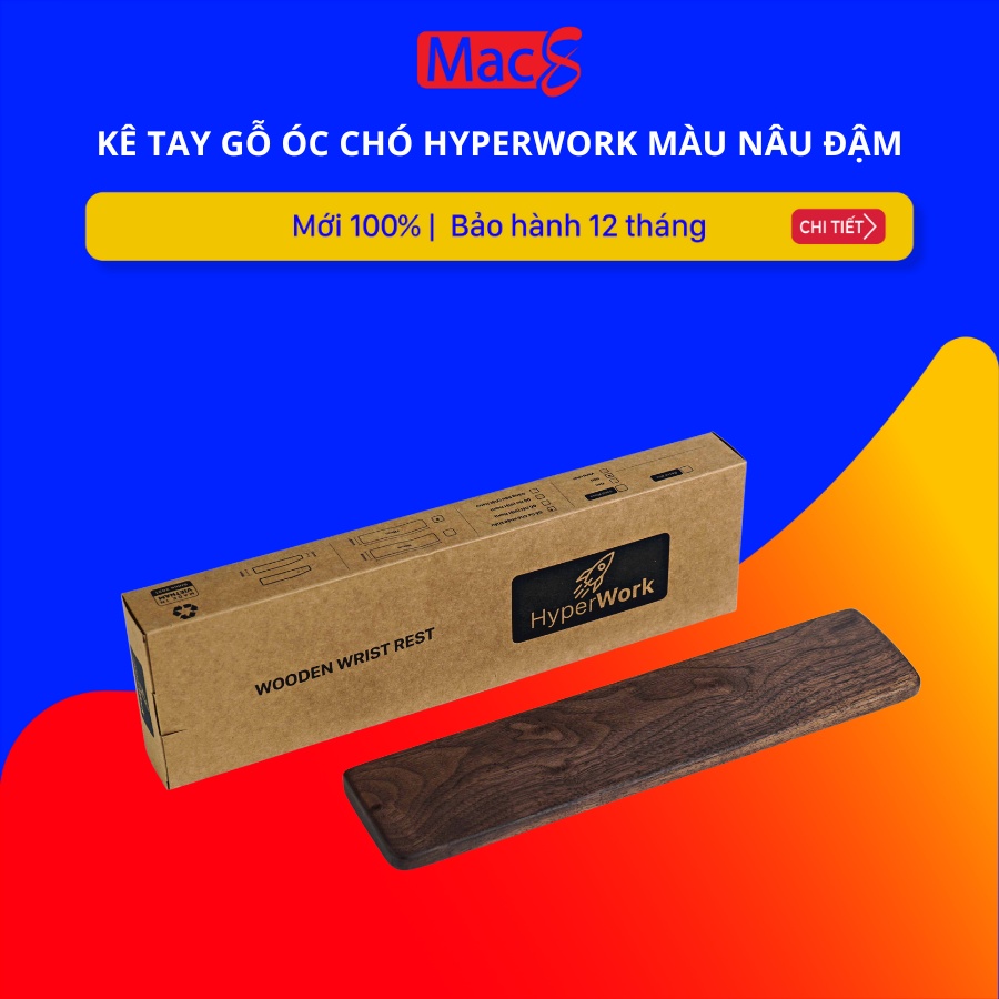 Kê tay gỗ Óc Chó cao cấp cho bàn phím cơ