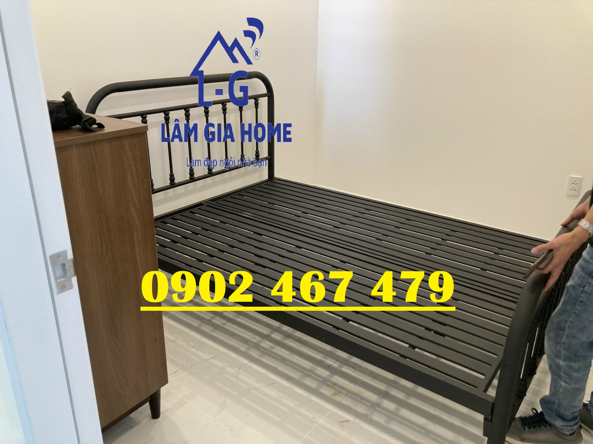 GIƯỜNG SẮT MÀU ĐEN QUYỀN LỰC GIAO NHANH- HCM- KHU VỰC