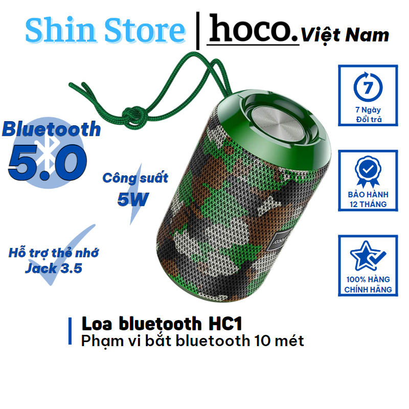 Loa bluetooth 5.0 hoco hc1, loa không dây nghe nhạc âm thanh hay chống nước ipx5 -shintore