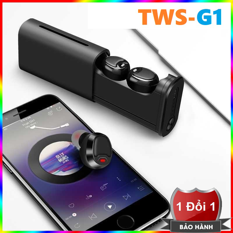 Tai nghe True Wireless Stereo G1 Bluetooth 5.0 âm thanh Hifi 3D - cảm ứng, tự động kết nối, tự động ngắt - Touch Headphone