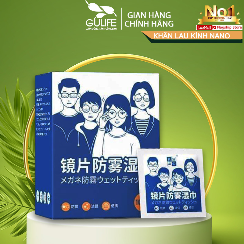 Khăn Lau Kính Nano Chống Bám Hơi Nước Gulife MKL-66 Công Nghệ Nhật Bản Hộp 100 Miếng - Kèm Quà Tặng Hấp Dẫn - Khử Khuẩn Bề Mặt Và Chống Bám Vân Tay Lên Các Thiết Bị, Điện Thoại, Máy Tính, Máy Ảnh, Gương Xe Hơi - Hàng Xuất Nhật