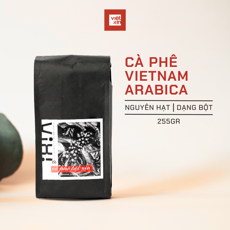 Vixi - Cà phê Arabica nguyên chất cà phê rang xay, pha phin - Bột/hạt 255gr/hộp - Truyền thống