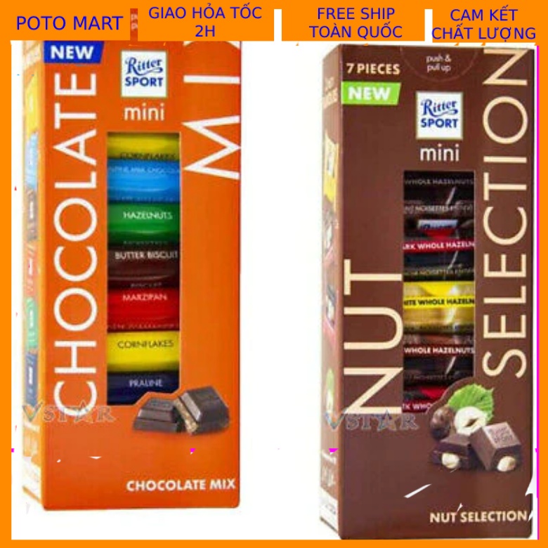 Sô cô la Ritter Sport Mix Mini Tower Chocolate 133g, Nut Selection