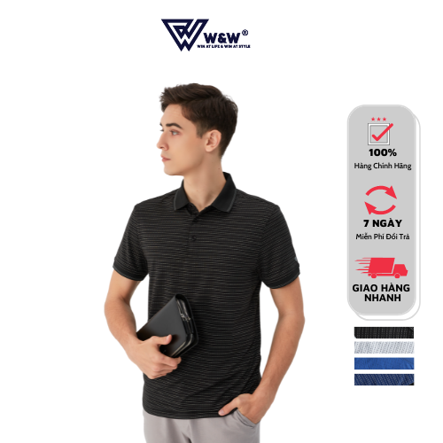 Áo Polo Nam Cao Cấp W&W Dáng Regular Fit, Vải sợi PE Cool Nhẹ Mát, Chống Nhăn Co, Thoáng Khí, Mềm Mại WPO78R