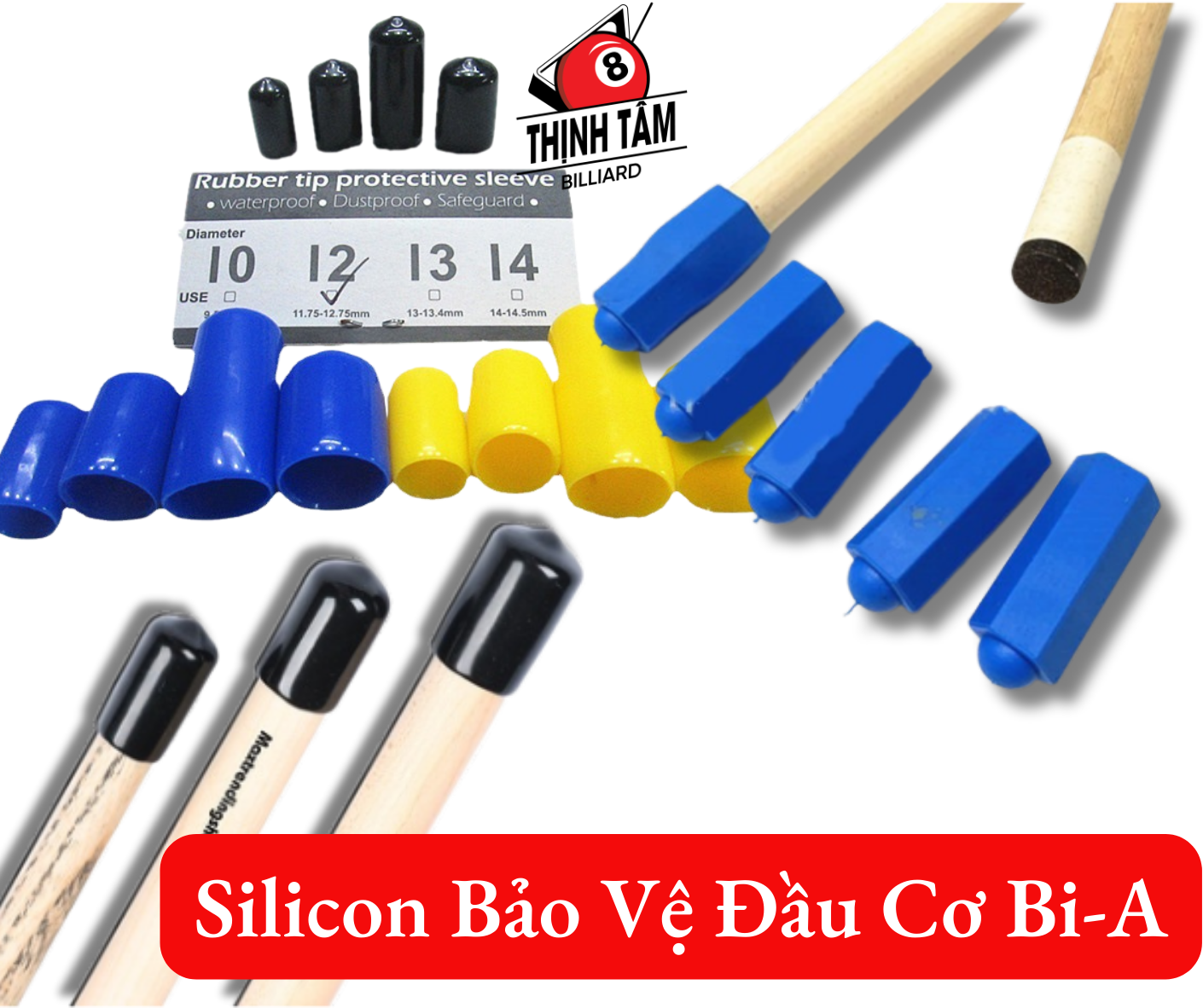 Chụp bảo vệ đầu cơ bida, chụp cao su, silicon cao cấp