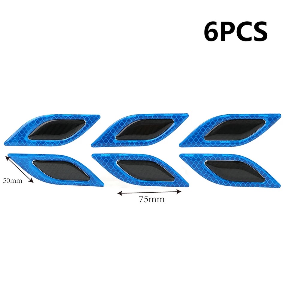 [HCM]Bộ 6 miếng decal phản quang xe ô tô (xanh)