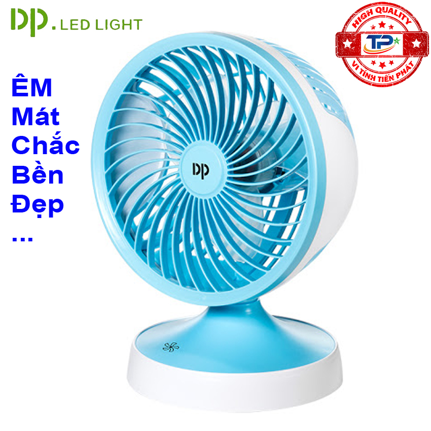 Quạt sạc tích điện cao cấp DP DP-7621 để bàn và di động