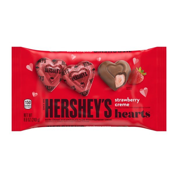 Socola hershey trái tim sữa kem dâu tây 249g - hershey's heart strawberry creme 249g