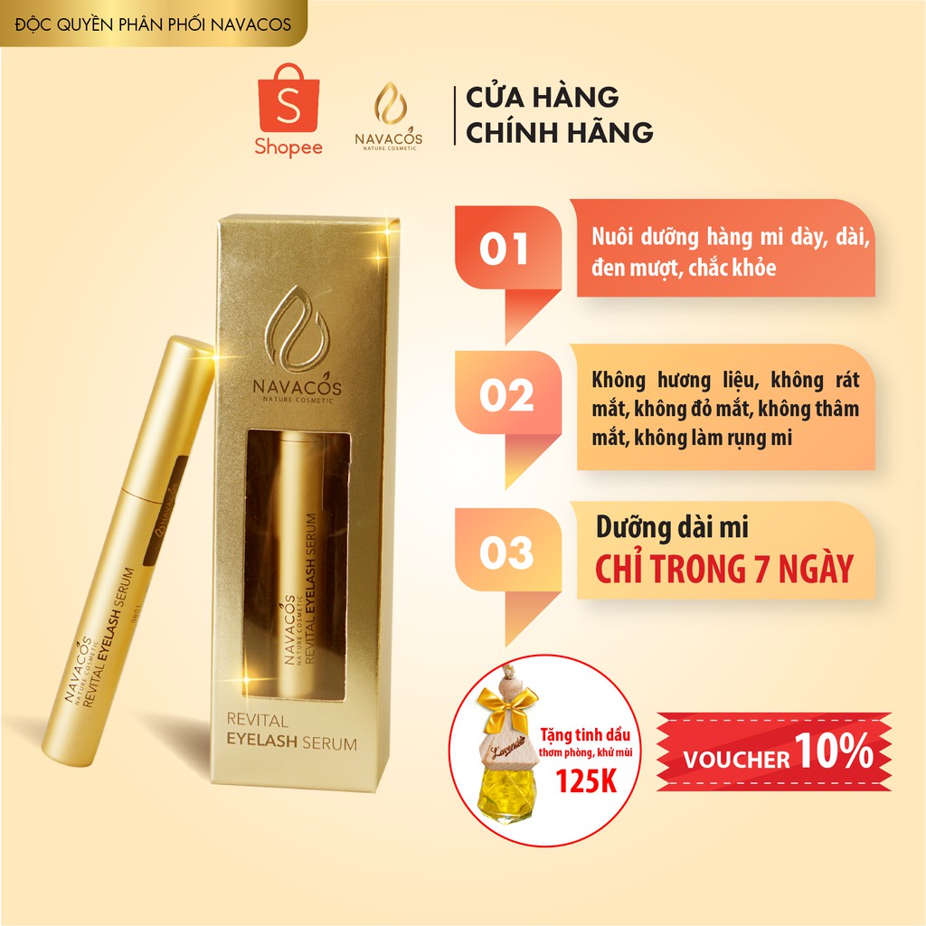 Dưỡng Dài Mi Navacos Revital Eyelash Serum- Dưỡng Mi 3in1, Dưỡng dài mi, Chống rụng mi, Phục hồi và nuôi dưỡng
