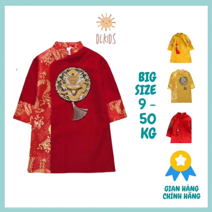 Áo dài cách tân trẻ em cho bé trai họa tiết rồng loại đẹp mẫu mới