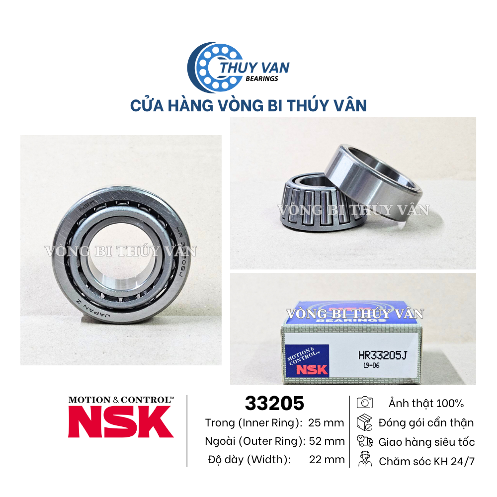 Vòng bi bạc đạn đũa côn 33205 33206 33207 33216 hãng NSK