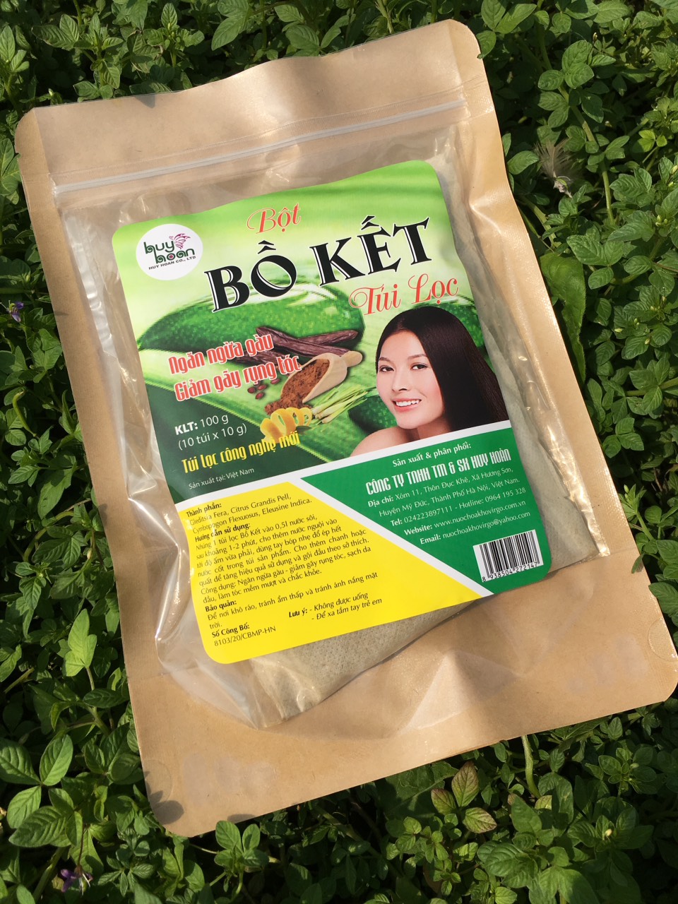 Bột bồ kết túi lọc - Thảo dược gội đầu - Dầu gội bồ kết - Túi giấy 10 túi lọc x 10g