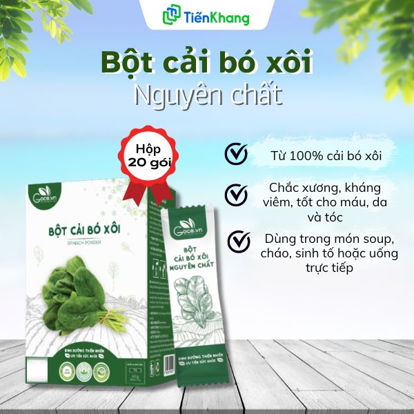 Bột cải bó xôi nguyên chất goce - hộp