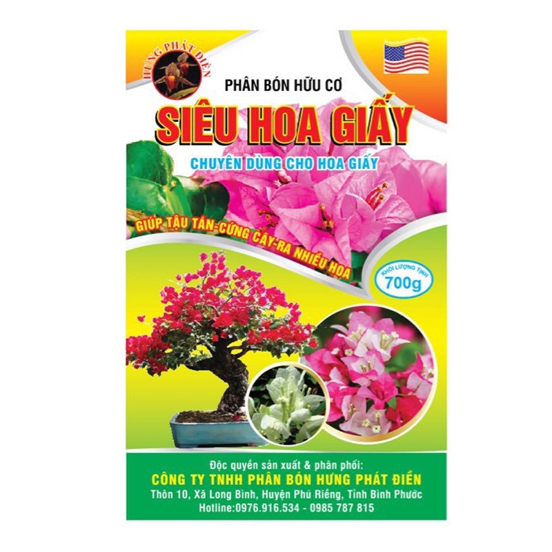 Phân bón siêu hoa giấy - chuyên dùng cho hoa giấy gói 700gram