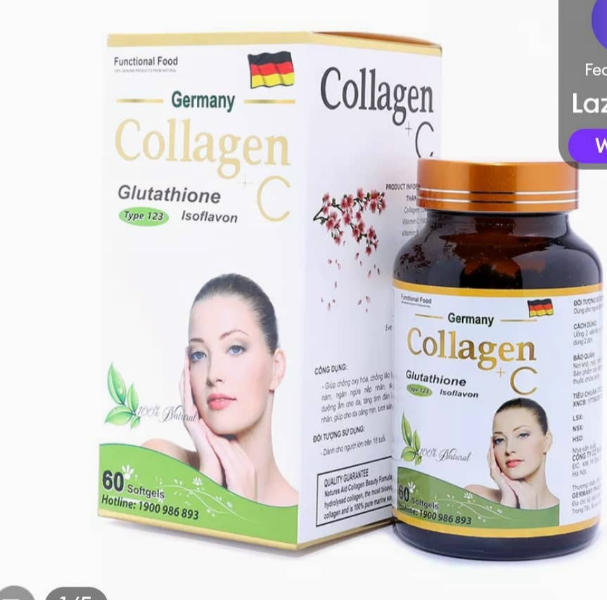 Collagen C bổ sung vitamin a c đẹp da, chống lão hóa, mờ thâm, tăng độ ẩm cho da trắng da Hộp 60 viên lọ
