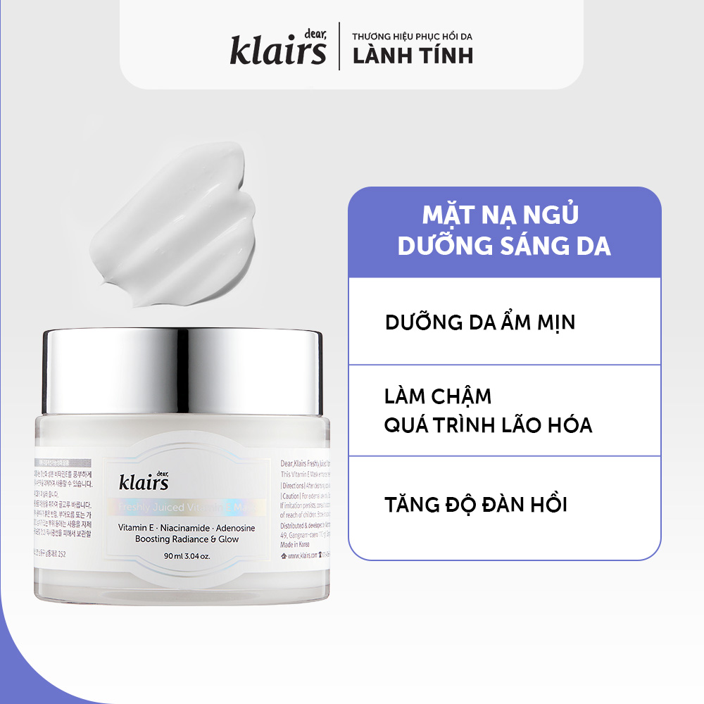 Mặt nạ dưỡng da Dear Klairs Freshly Juiced Vitamin E Mask 90ml