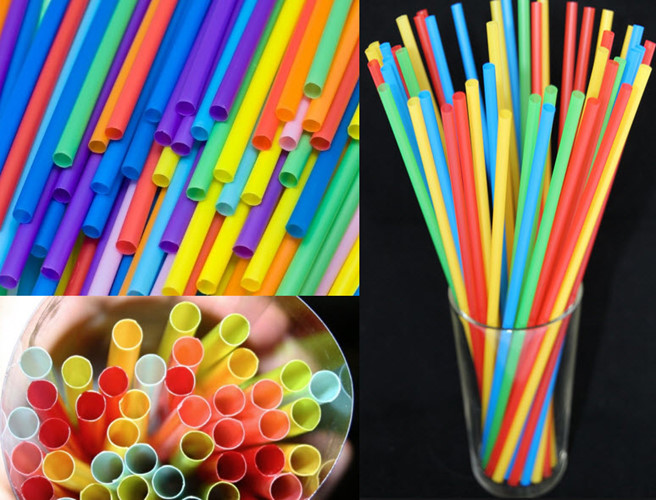 Ống hút cong nhựa PP nhiều màu cao cấp 27cm (100 cái)