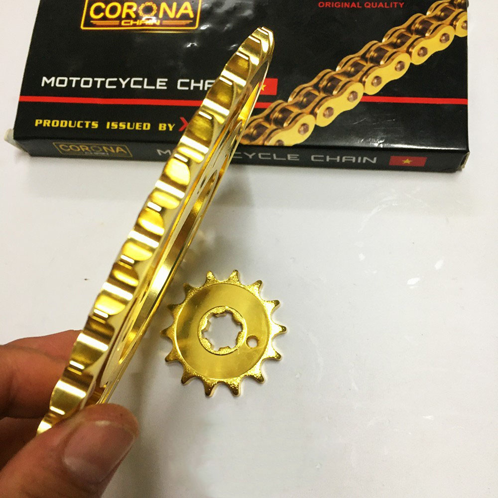 Bộ 3 món Nhông xích đĩa Nhông sên dĩa EXCITER 150 cc 45-14TĐĨA, sên CÓ PHỐT CAO SU 130 mắt của hãng X1R