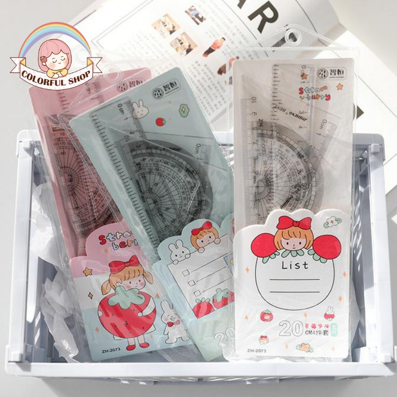 Bộ thước đo 15cm-20cm dùng cho học sinh