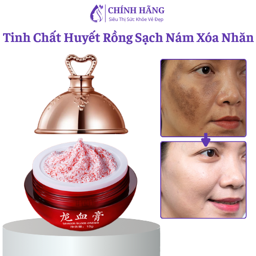 Kem Huyết Rồng Sạch Nám Hết Thâm Xóa Mờ Nếp Nhăn Trên Da Dưỡng Ẩm Làm Trắng Sáng Đều Màu Tái Tạo Phục Hồi Da 15g