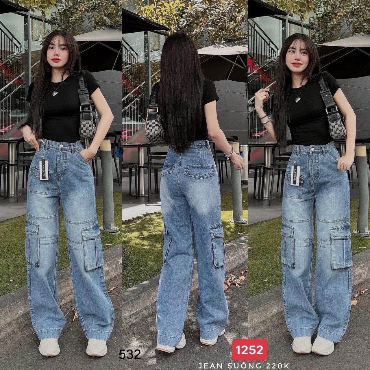 Quần baggy jean nữ chất bò thời trang tp shop 87 ms1906
