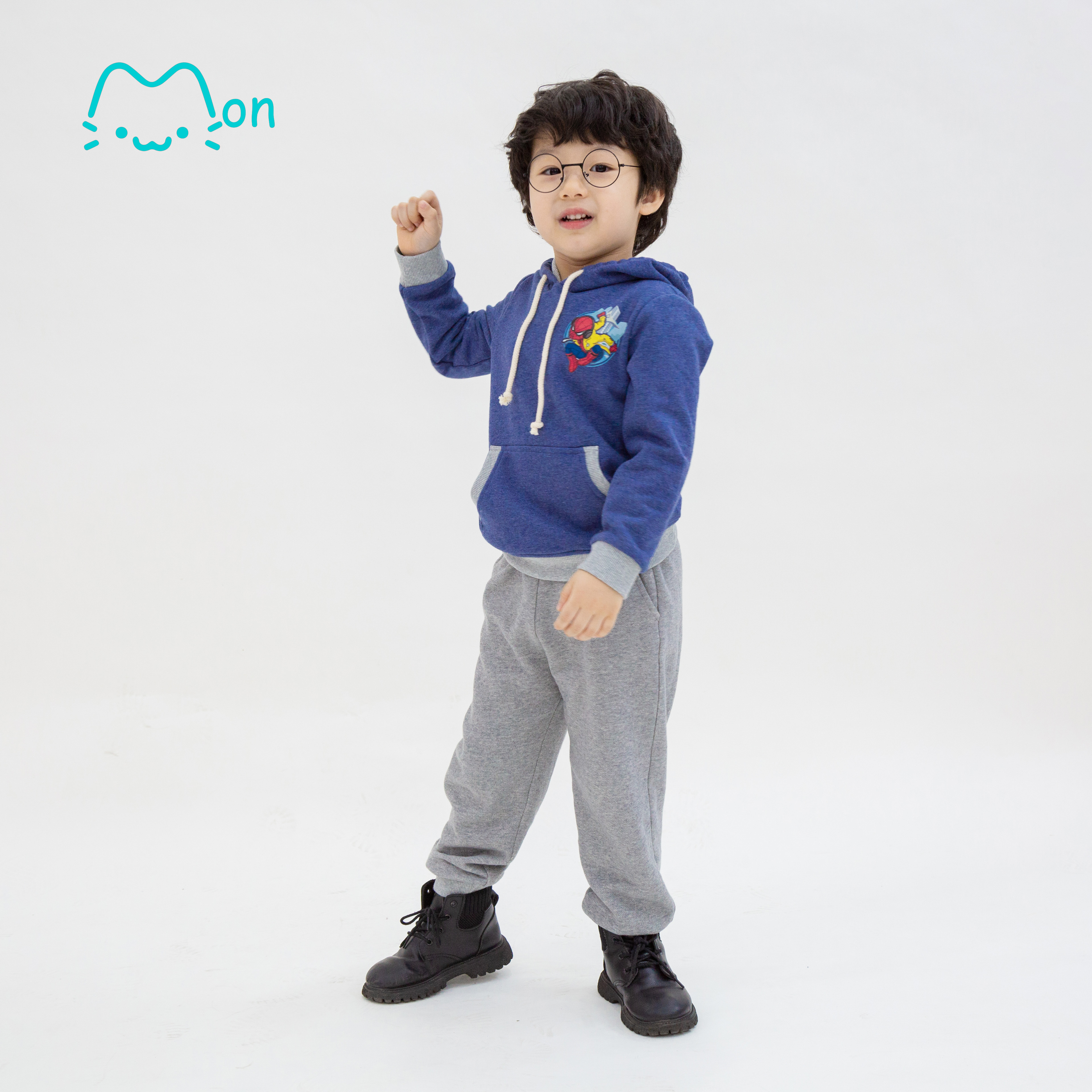Bộ nỉ cho bé trai chất liệu nỉ chân cua cao cấp, bộ nỉ hoodie bé trai, bộ quần áo bé trai dài tay 2,3,4,5,6,7,8,9 tuổi monbabies bmnt22w011