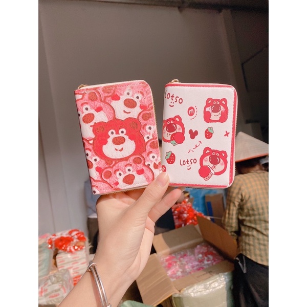 Ví gấu dâu Lotso siêu hot, đáng yêu, dễ thương, ví cầm tay