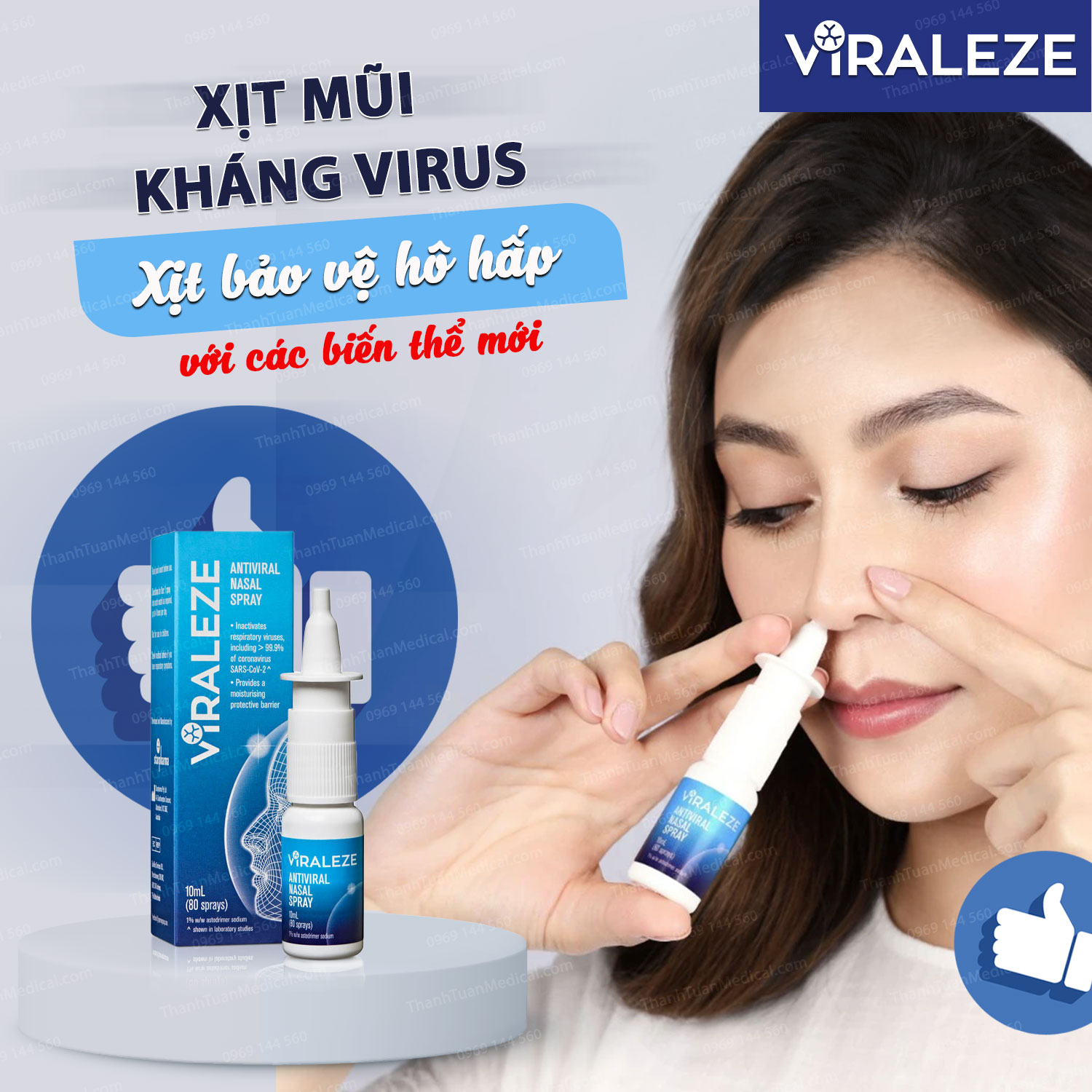 Xịt mũi VIRALEZE 10ml Úc - Làm sạch, kháng viêm