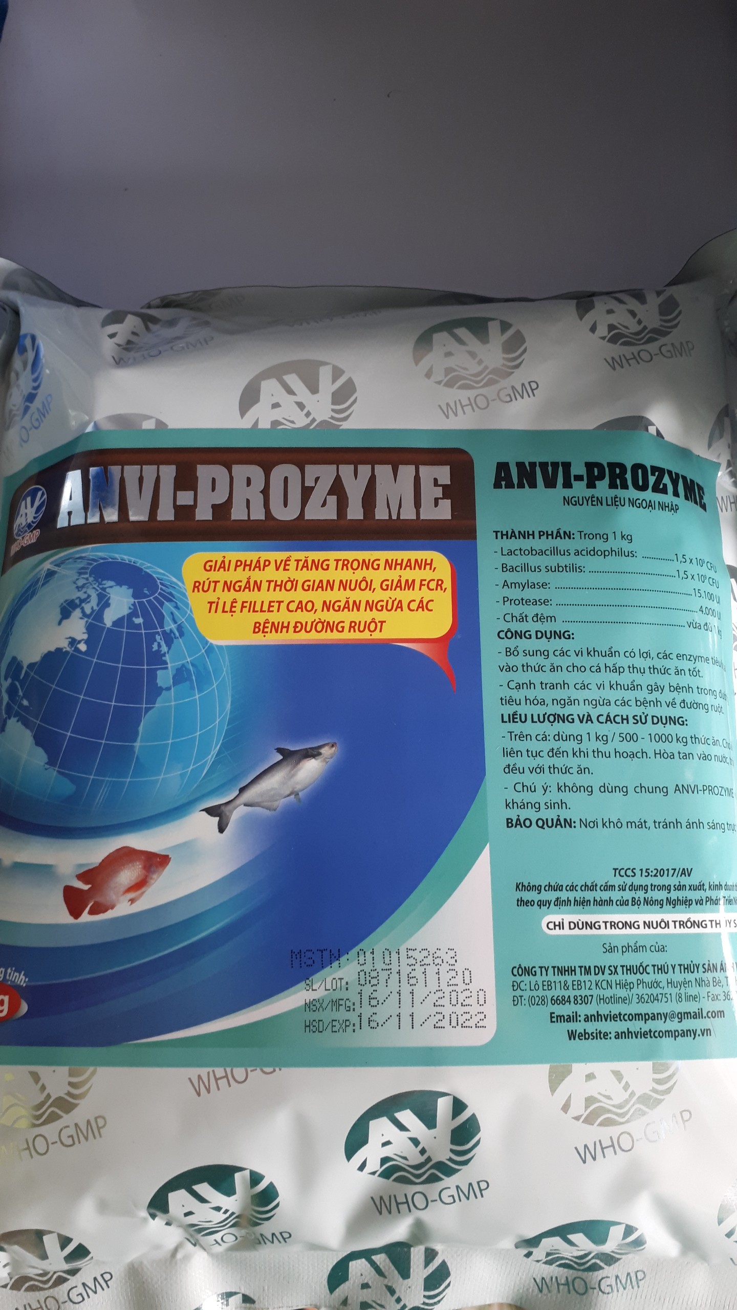 Prozyme Men tiêu hóa - lợi khuẩn cho động vật thủy sản