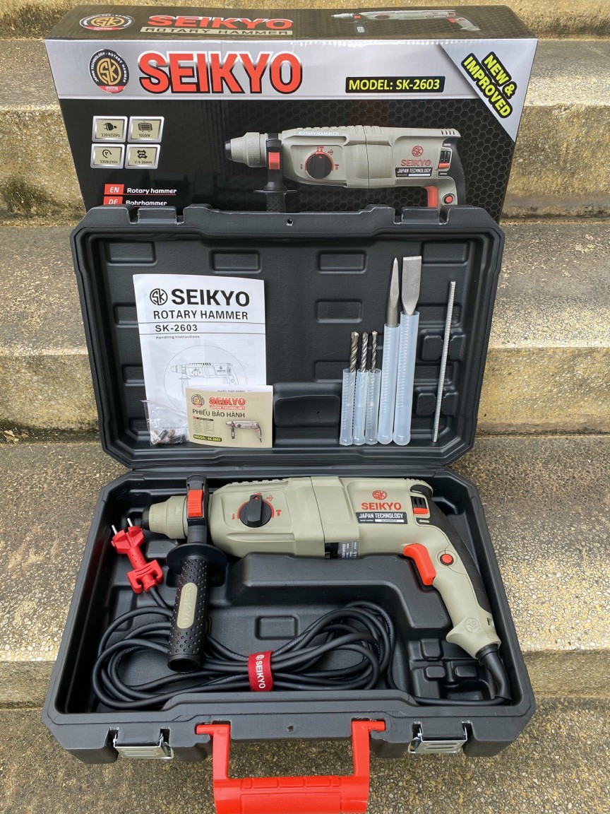 [HCM]MÁY KHOAN BÊ TÔNG SEKYO SK-2603 CÔNG XUẤT 1050W TẶNG KÈM 5 MŨI