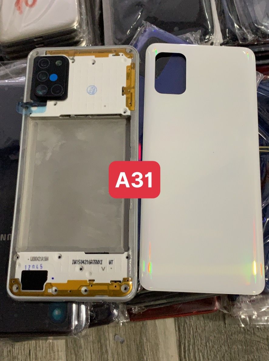 Bộ vỏ samsung A31 ( gồn lưng,sườn,phím,kính cam và có khe sim)