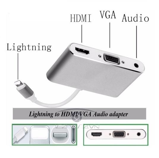 Lightning to av hdmi tv vga audio video cable adapter for iphone 5 6 6s 7 7 plus ipad - intl