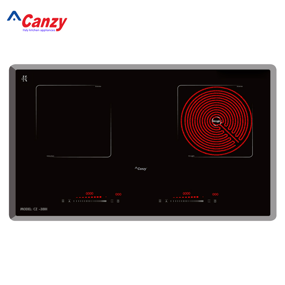 Bếp từ đôi hồng ngoại cảm ứng Canzy CZ-38IH - Dòng có INVETER Tiết kiệm điện - Bảo hành chính hãng 03 Năm