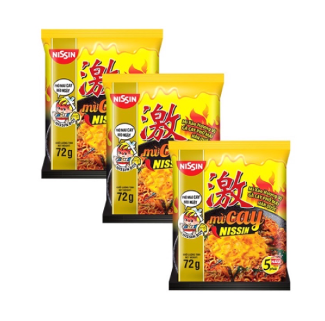 Mì Cay Nissin - Combo 10 gói Vị Phô Mai - Chuẩn Vị Hàn Quốc