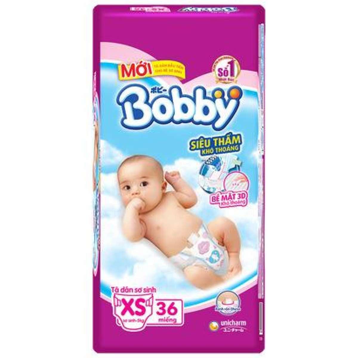 Tã dán bobby size nb - xs 36 miếng