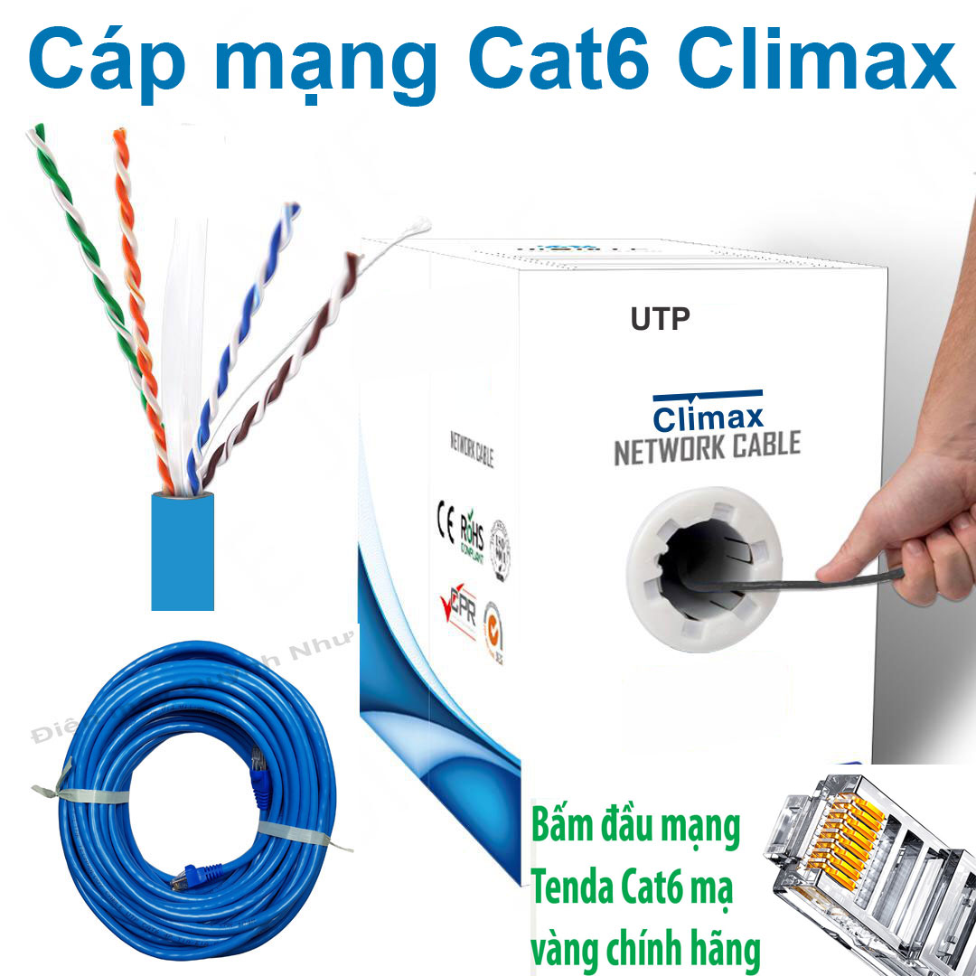 60m đến 100m cáp mạng climax utp cat6 cca - – cáp lan, dây lan