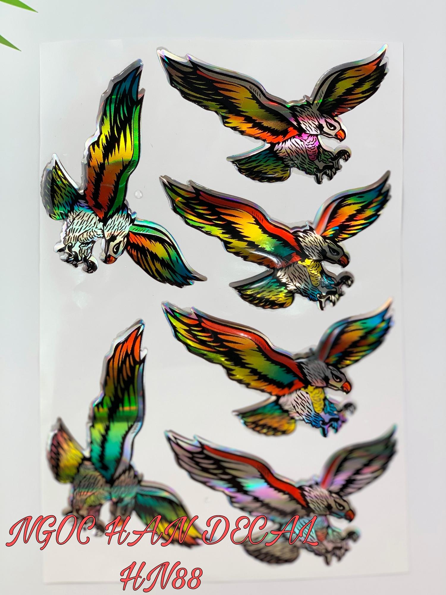 Tem nổi chim đại bàng được in lụa 7 màu có cán nhựa dẻo -- NGỌC HÂN DECAL