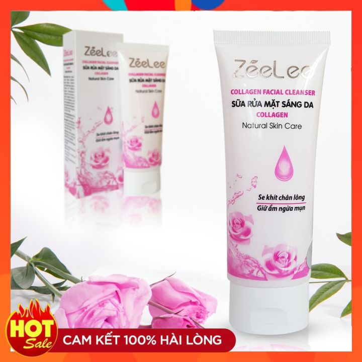 Sửa rửa mặt sáng da zeelee collagen 100ml e18