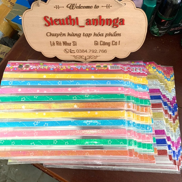 1 tệp giấy gấp sao óng ánh