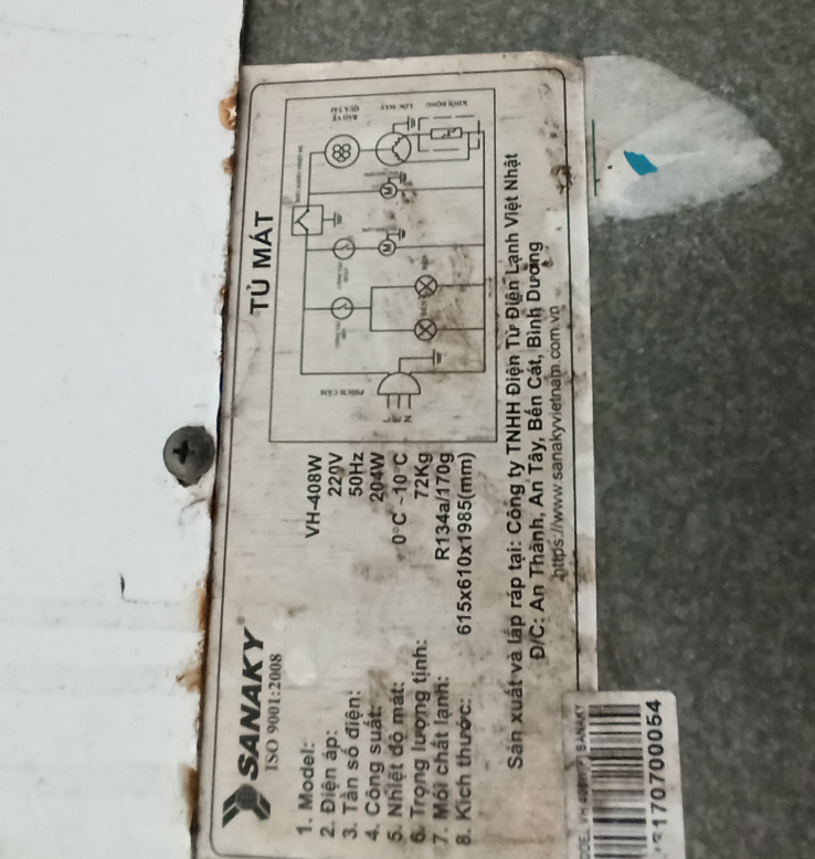 Ron cửa cho tủ mát sanaky model vh-408w