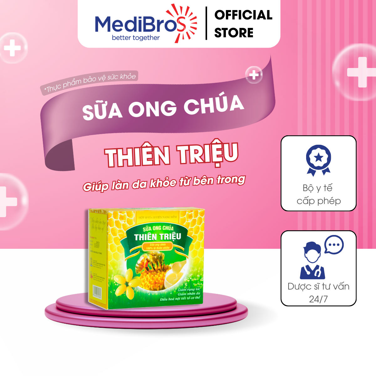 Viên nang Sữa Ong Chúa Thiên Triệu đẹp da ngăn ngừa lão hóa