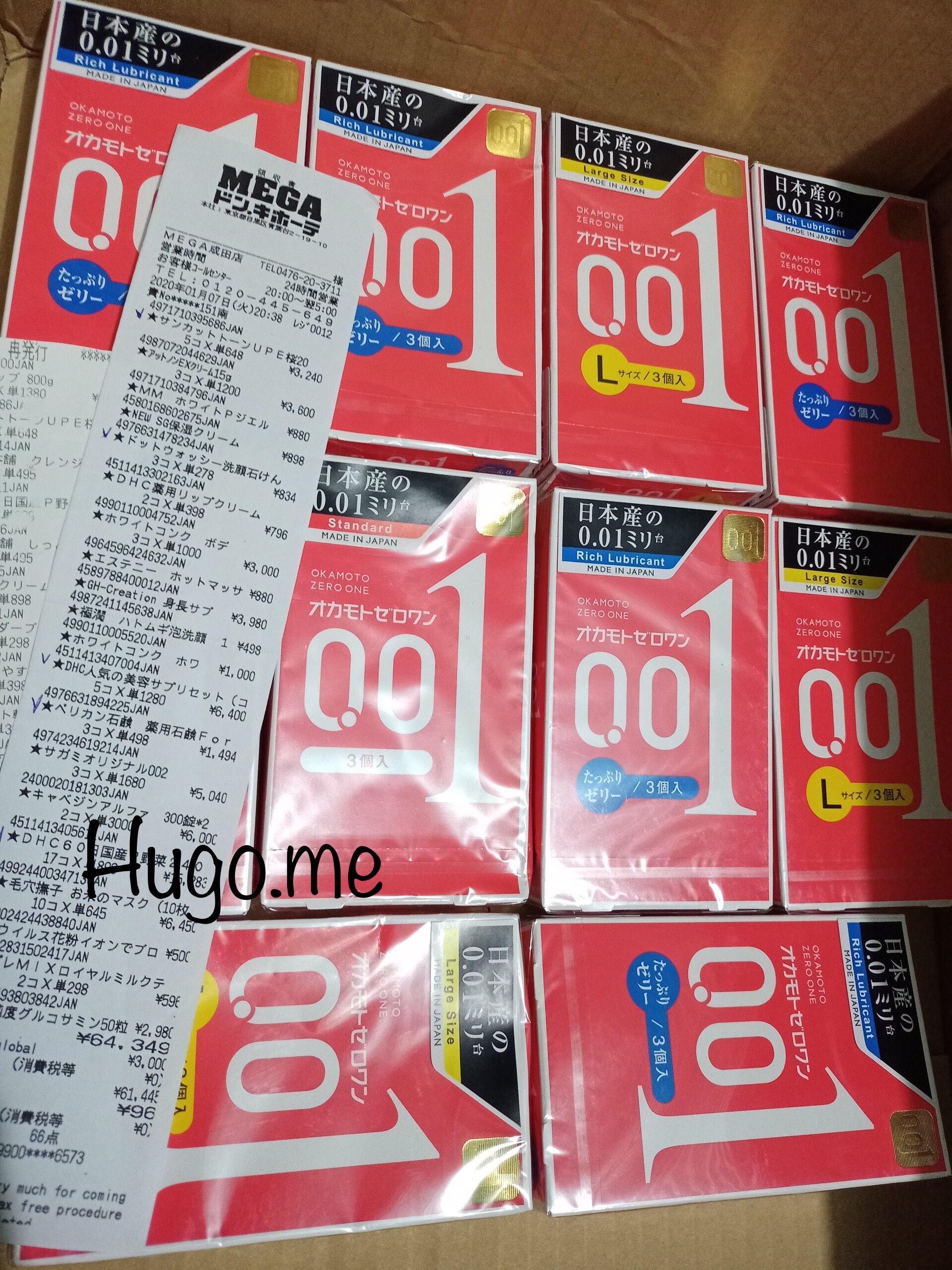 Bao cao su 0.01 okamoto nhật bản có bill (3 cái/hộp)