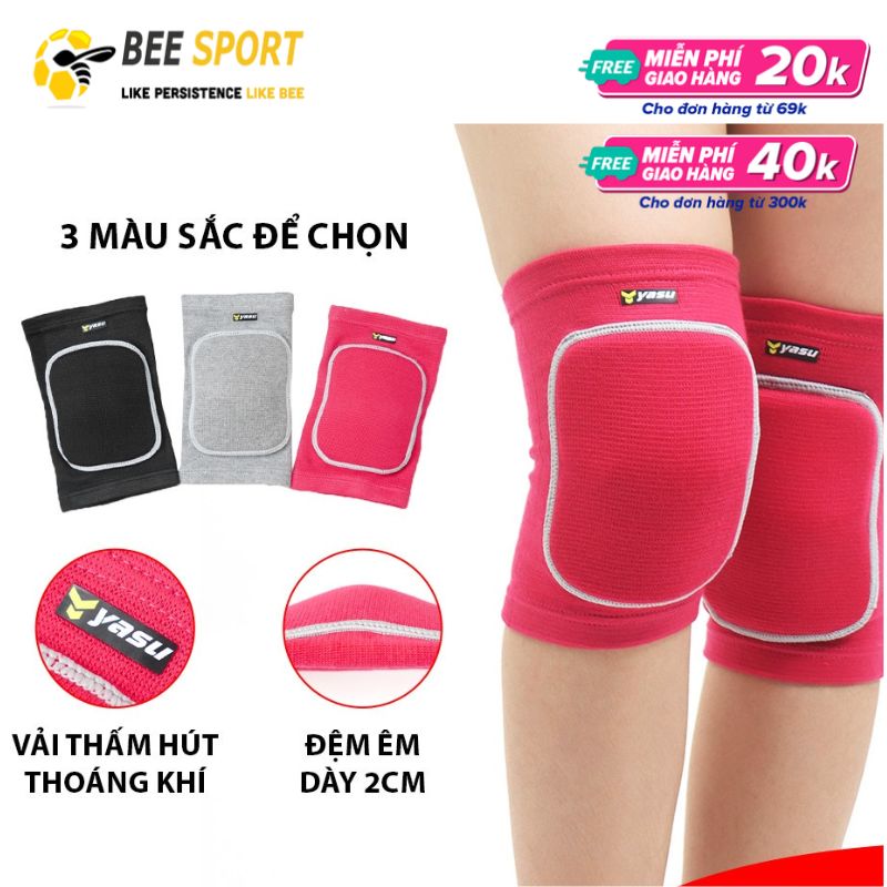 Bảo vệ đầu gối dành cho nữ (1 cặp) có miếng đệm êm Yasu YS0210 - Bó gối tập gym, yoga, nhảy, patin, xe đạp