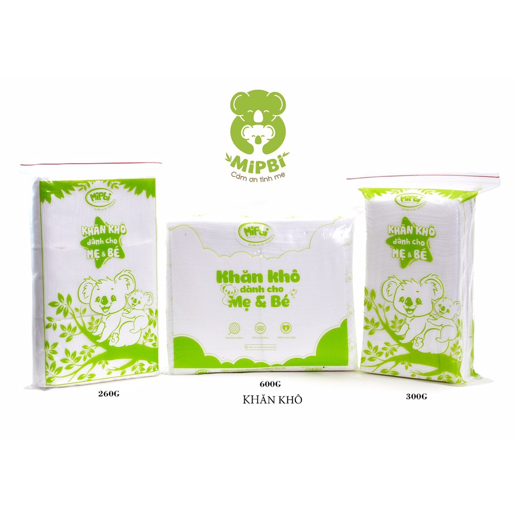 Khăn Giấy Khô Đa Năng Cho Bé 300g/600g Mipbi Viet Nam - 300gr