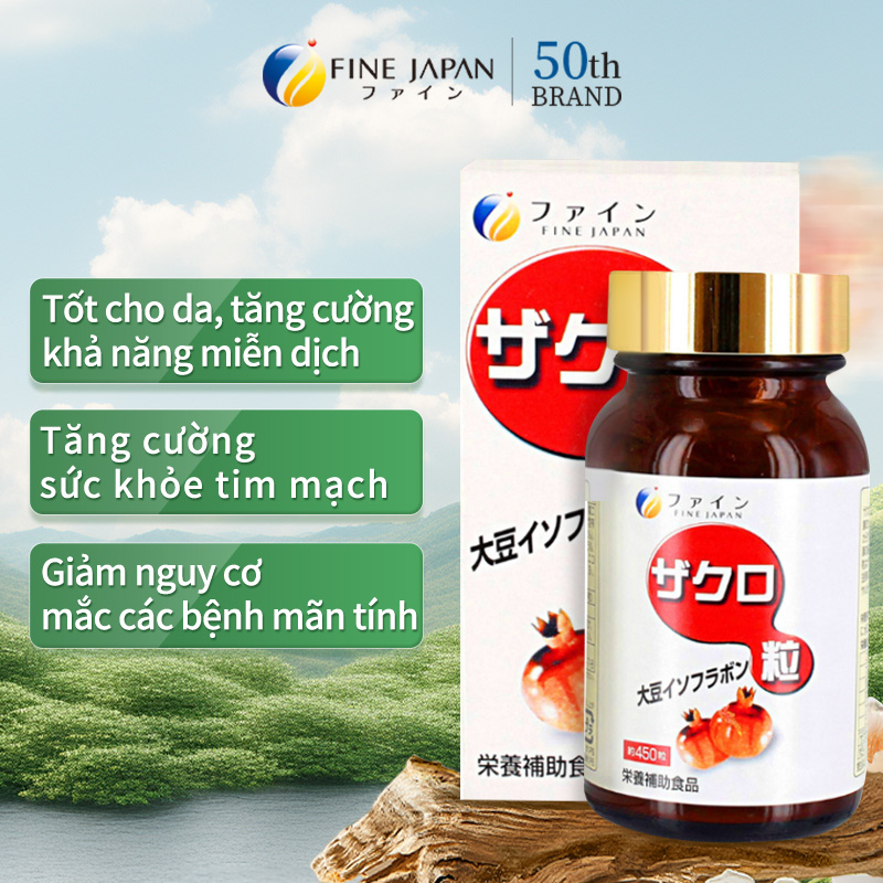 fine japan - Viên uống cân bằng nội tiết tố nữ Pomegranate Tablet FINE JAPAN lọ 450 viên  Chống oxy hóa làm mờ nếp nhăn và đốm