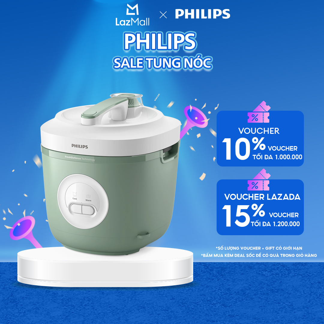 [NGÀY THƯƠNG HIỆU TỎA SÁNG DUY NHẤT 22.04] Nồi Cơm Điện Philips Dòng 3000 Series Philips HD3212/32 - Hàng Phân Phối Chính Hãng