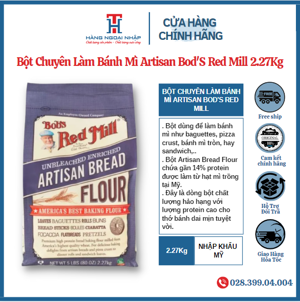 Bột chuyên làm bánh mì artisan bột số 13 bod's red mill 2.27kg