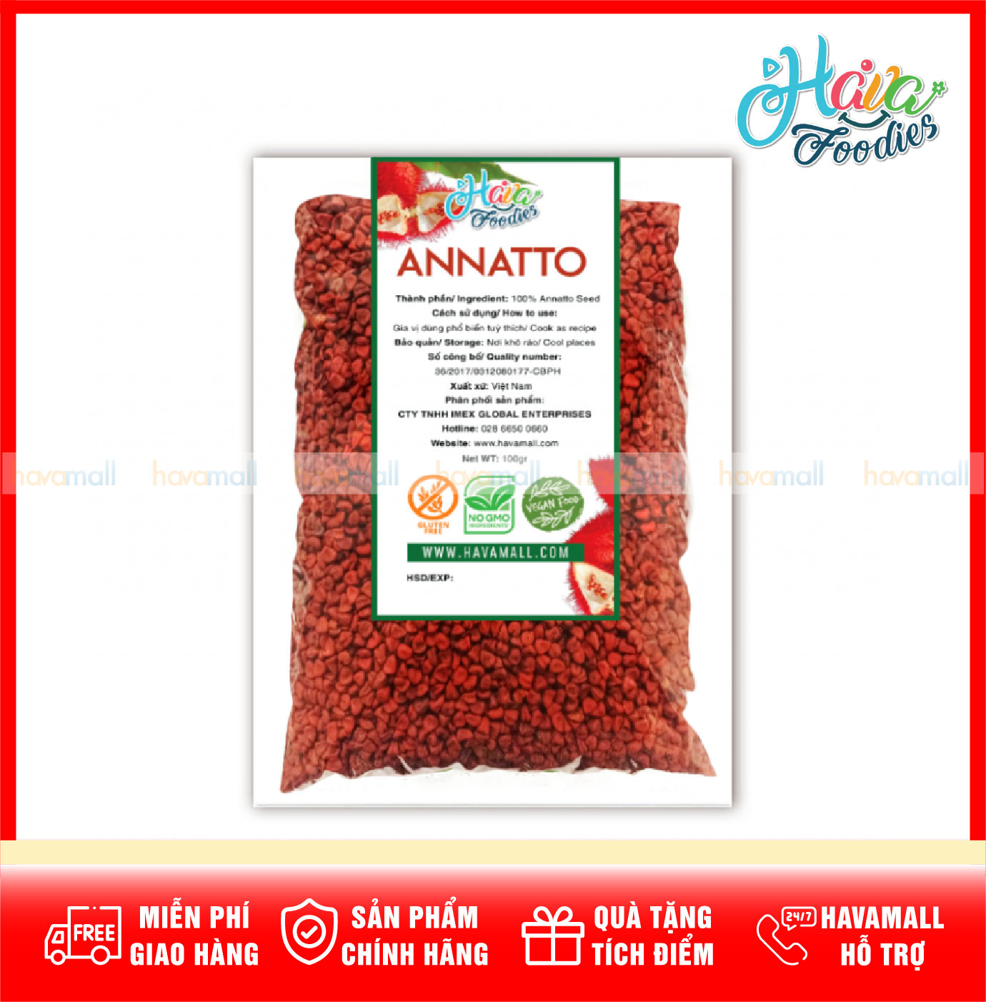Hạt Điều Màu Havafood – Annatto Seed