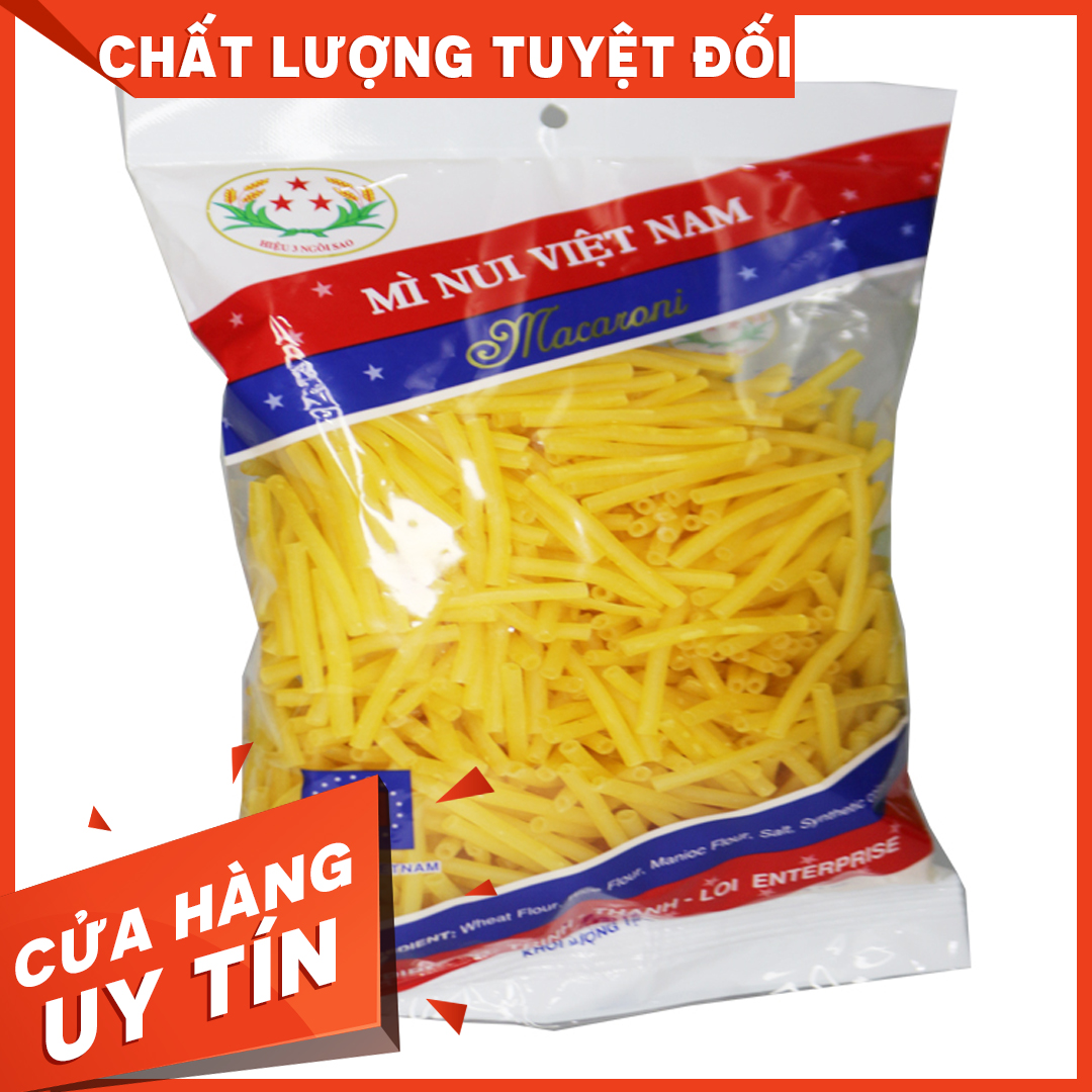 Nui ống nhỏ macaroni hiệu ba ngôi sao gói 400g